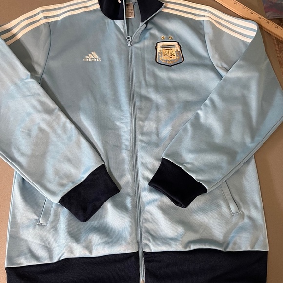 2023 Adidas Argentina Jersey 3 STAR Champions Track Jacket Soccer Messi M - Picture 1 of 6